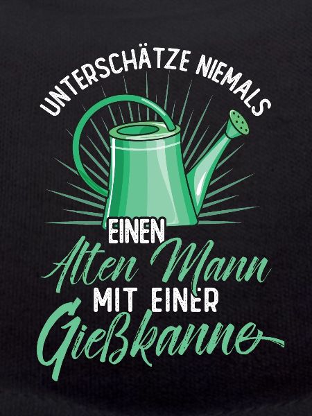 Alter Mann mit einer Gießkanne