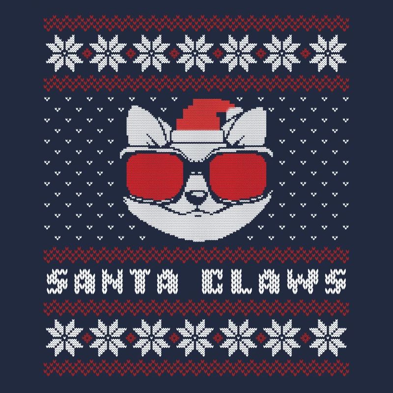 Pull de Noël laid chat Santa Claws