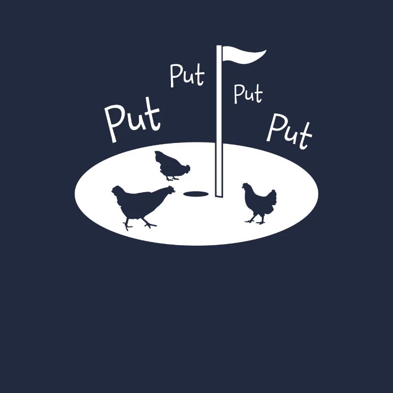 Golf Putter Golfplatz Golffahne Hühner Put