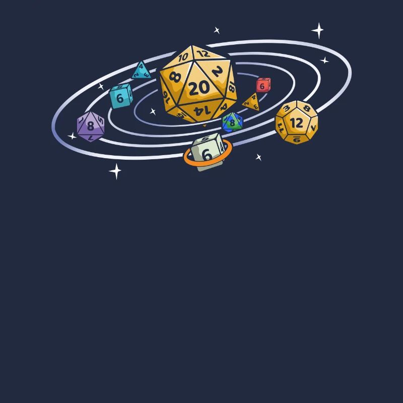 D20 Dice Planets Retro Solar System RPG Vintage