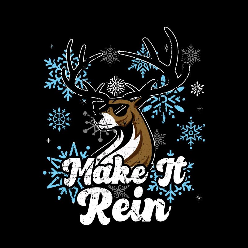 Lass es regnen! Lustiges Rentier