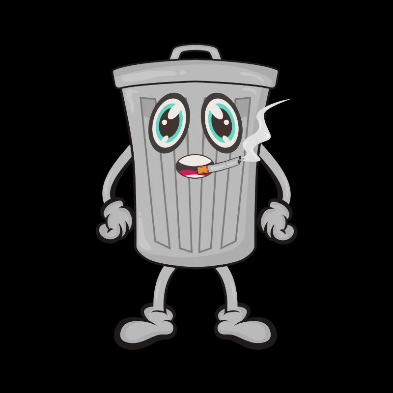 Smoking trash can cigarettes