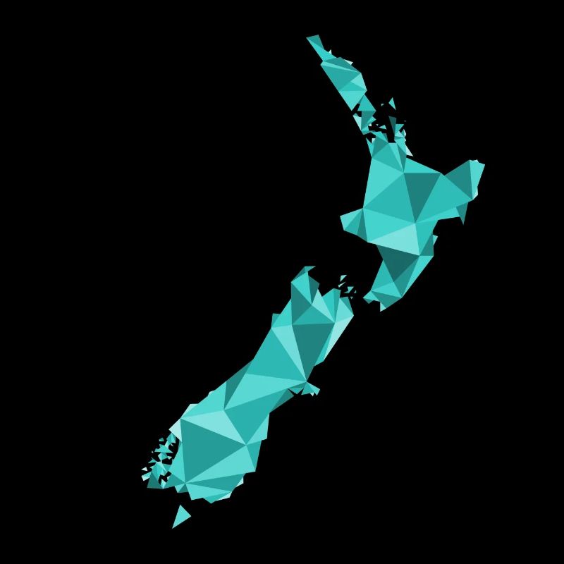 New Zealand Map in Polygon Style