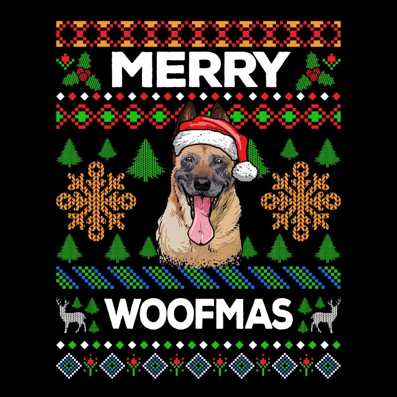 Merry Woofmas Ugly Sweater Malinois