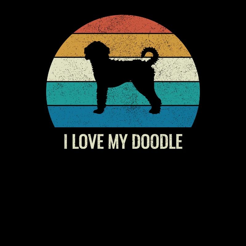 Retro Labradoodle Geschenk Ich liebe mein Doodle