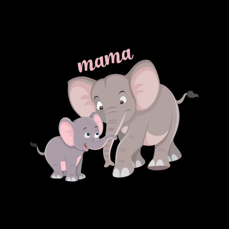 Niedliche Elefanten Mama Kind Bindung