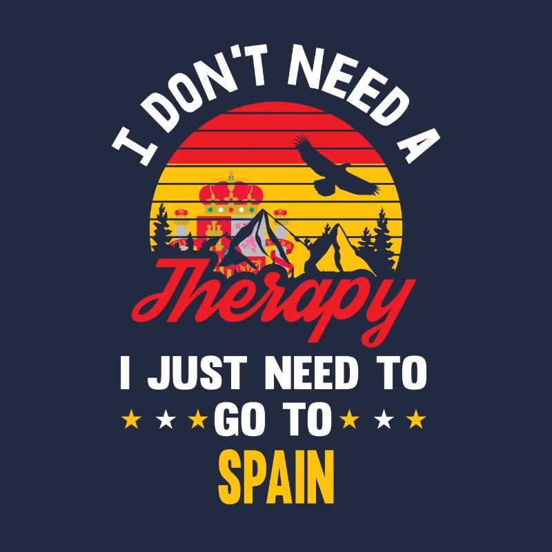 Therapy Spain Flag Banner Retro Gift