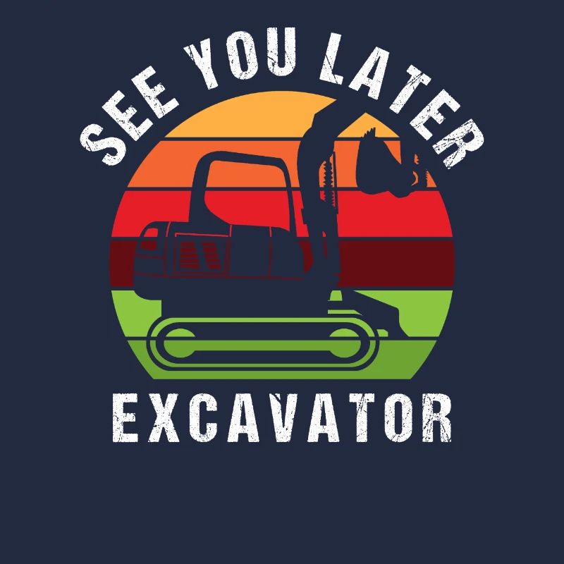 Bagger Baggerfahrer Minibagger Retro Geschenkidee