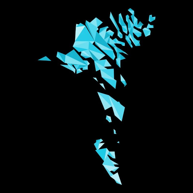Faroe Islands Polygon Style Map - Geometric
