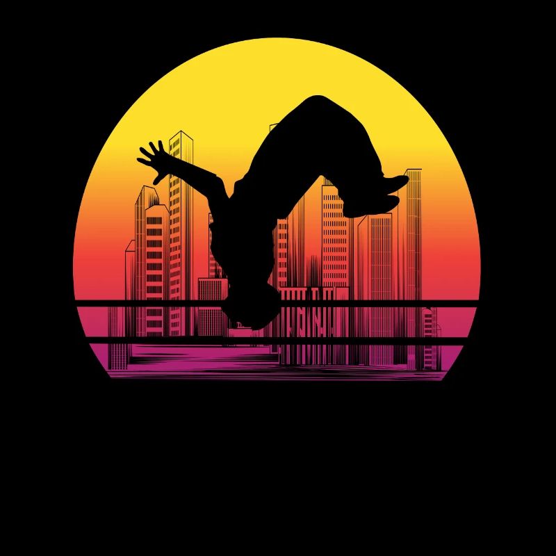 Parkour Backflip Siluette Freerunning Geschenk