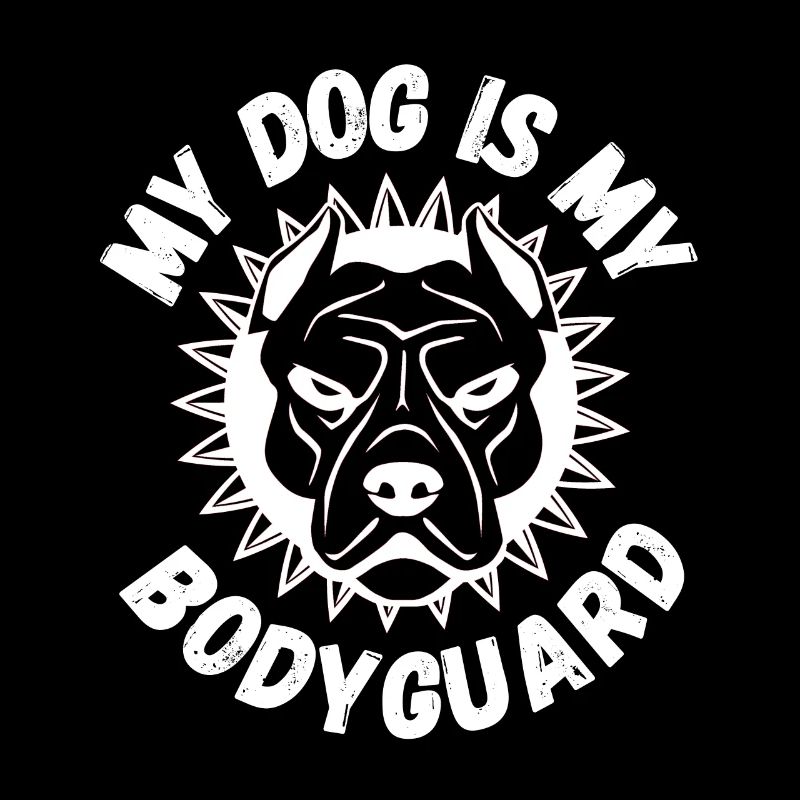Conception de chien: mon chien est mon bull terrier garde du corps