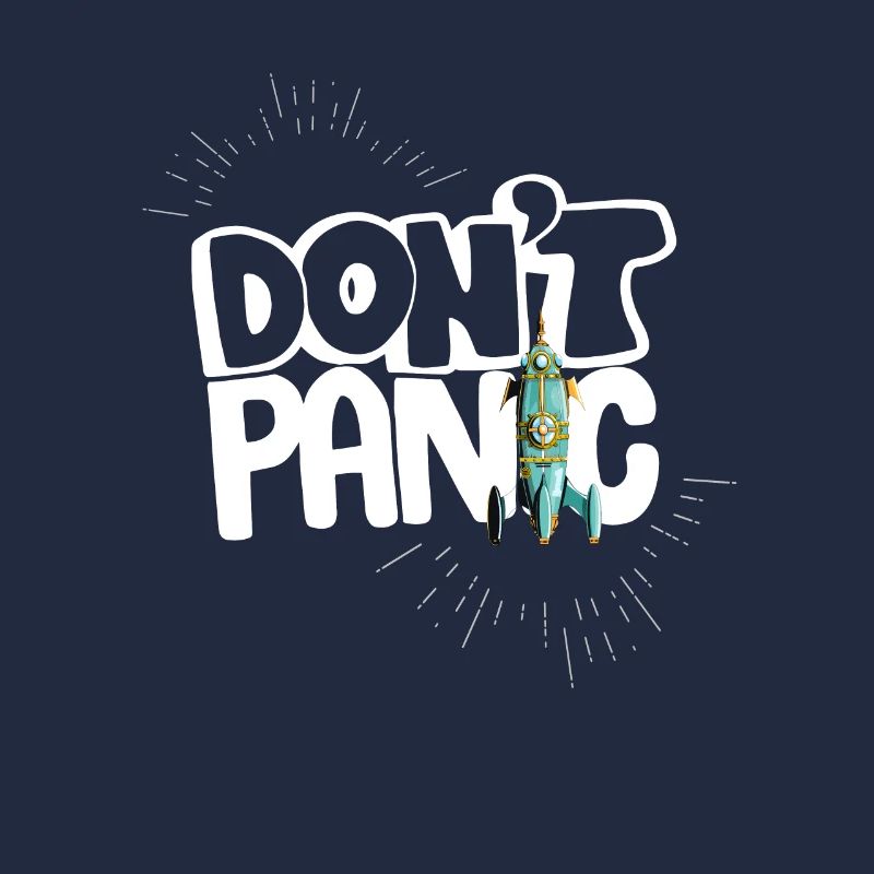 No Fear Panic Saying Comic Rocket Humor Helper