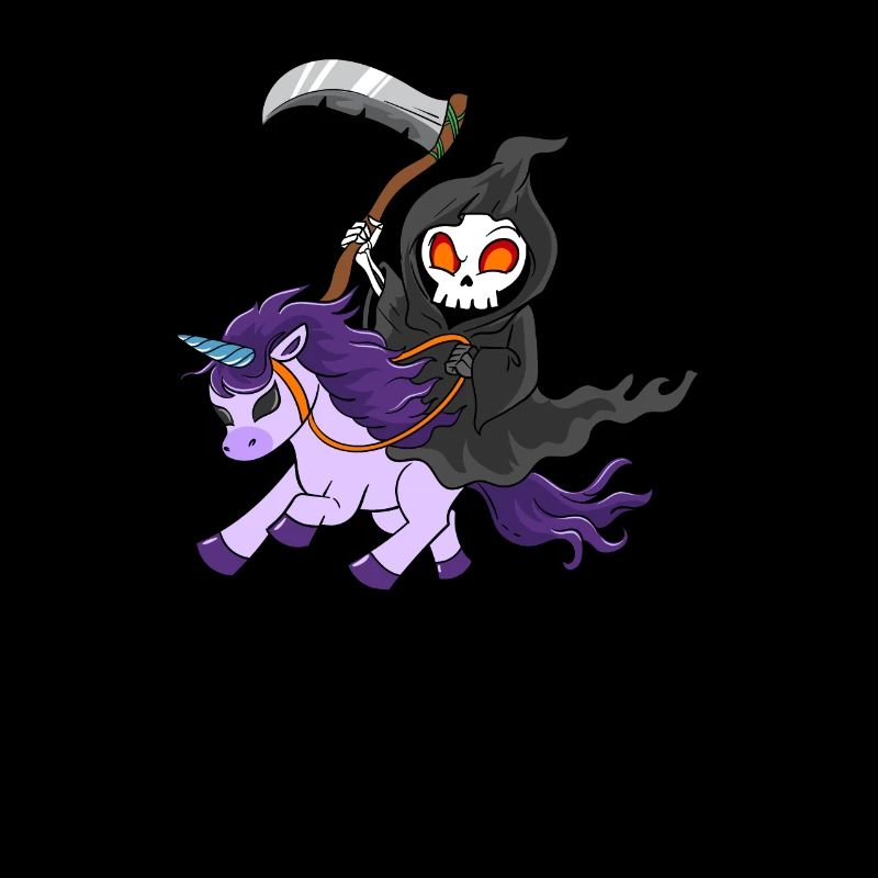 Cooles Einhorn als Zombie mit Gevater Tod