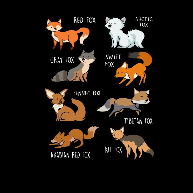All fox species design for wildlife lovers