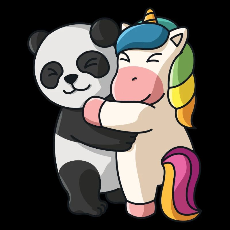 Panda mit Einhorn Liebe süßes niedliche Tiere