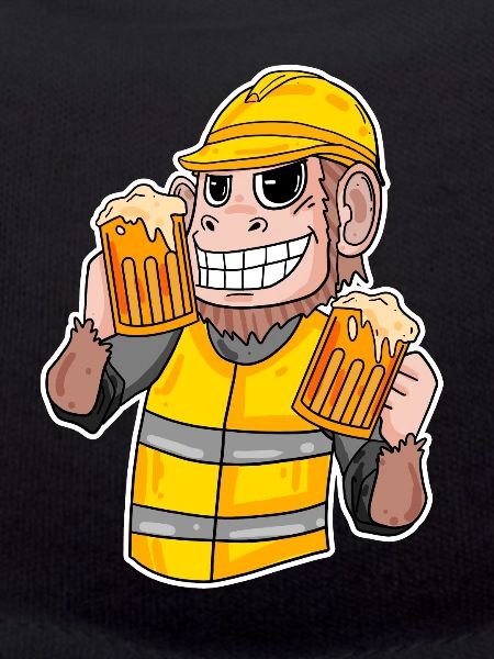 Baustelle Affe Bier lustig Geschenk