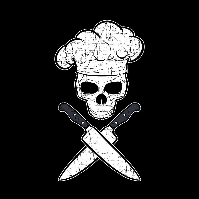 Chefs Hat Skull Barbeque Smoker Skeleton Cook Gift