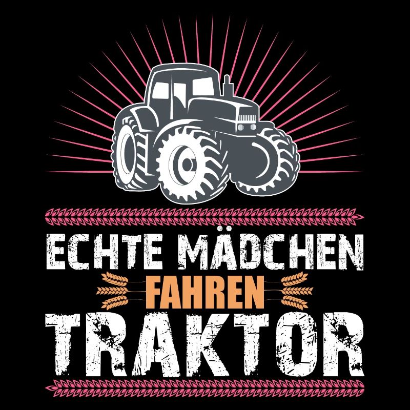 Echte Mädchen fahren Traktor Trecker Landwirt
