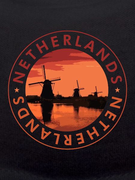 Netherlands Windmills Evening Stamp