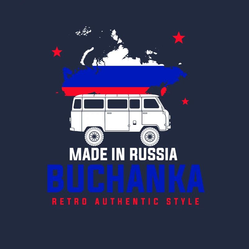 UAZ Buchanka 4x4 Russie drapeau