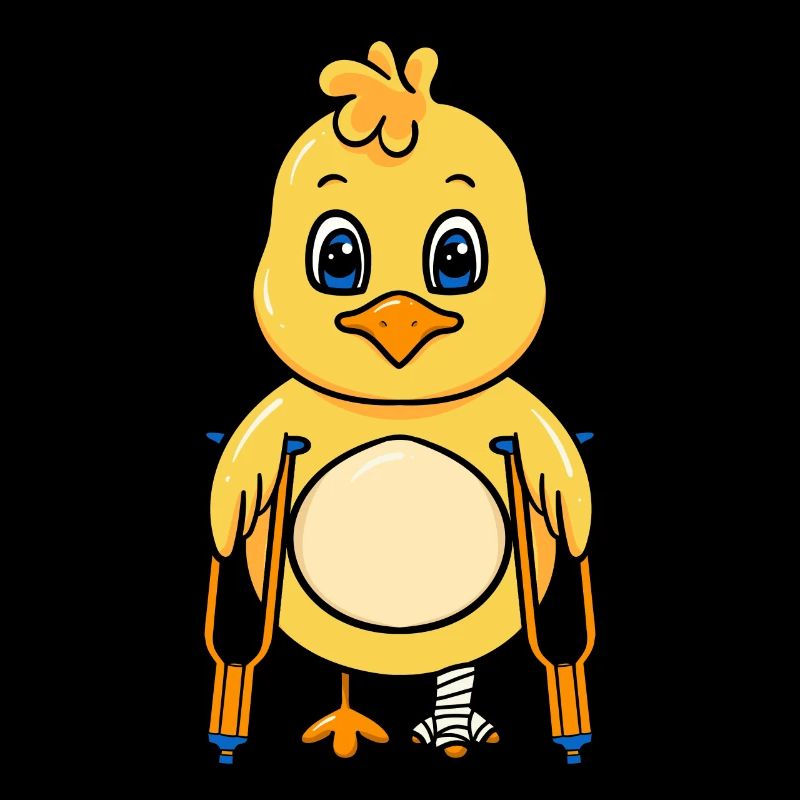 Chick with broken leg
