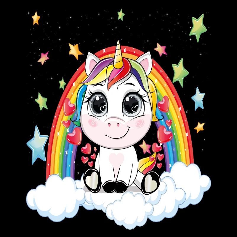 Einhorn Unicorn Herzen Regenbogen Sternenstaub