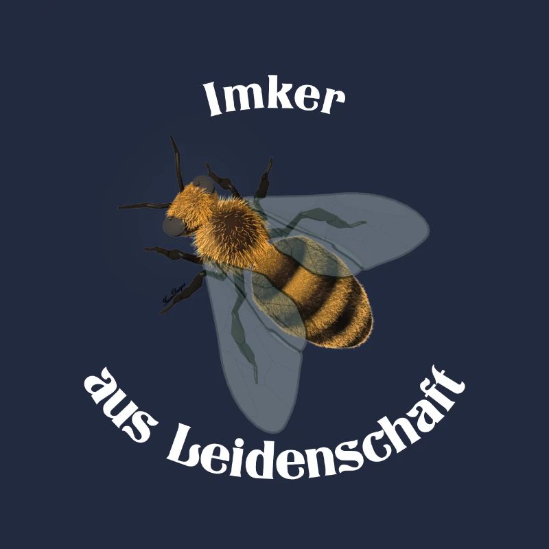 Imker aus Leidenschaft mit heller Schrift