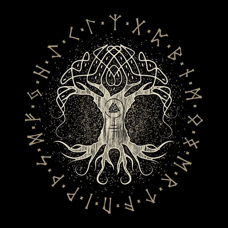 Ygdrassil Arbre du monde Arbre de vie Valknut
