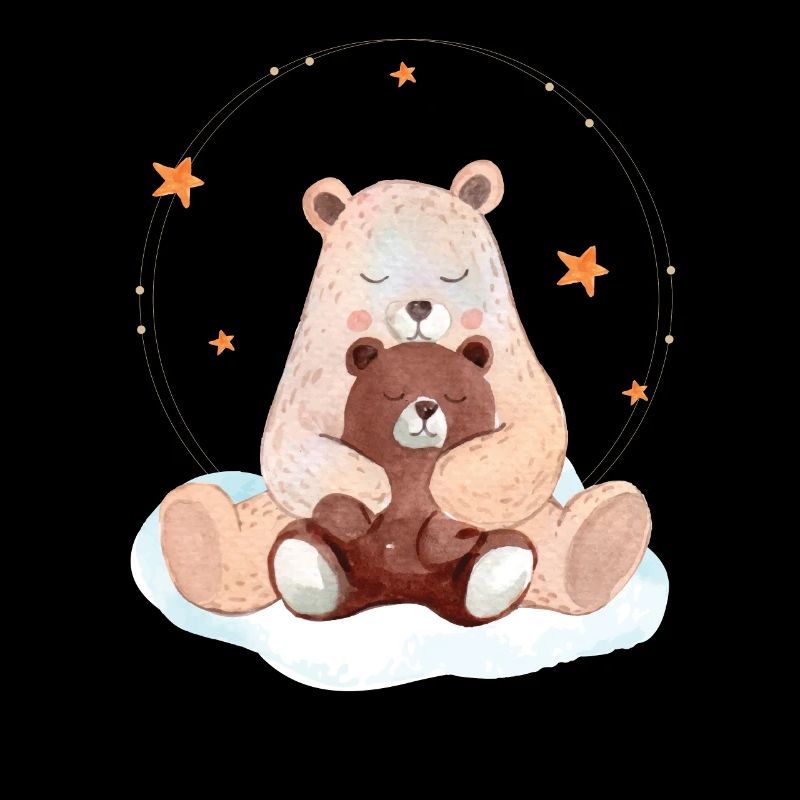 Ours mignon bébé avec mama d’ours