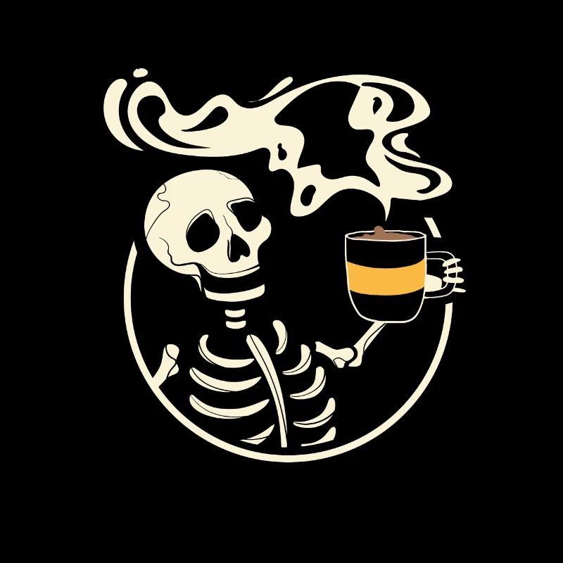 Skeleton Vintage Picture With Smiling Skull
