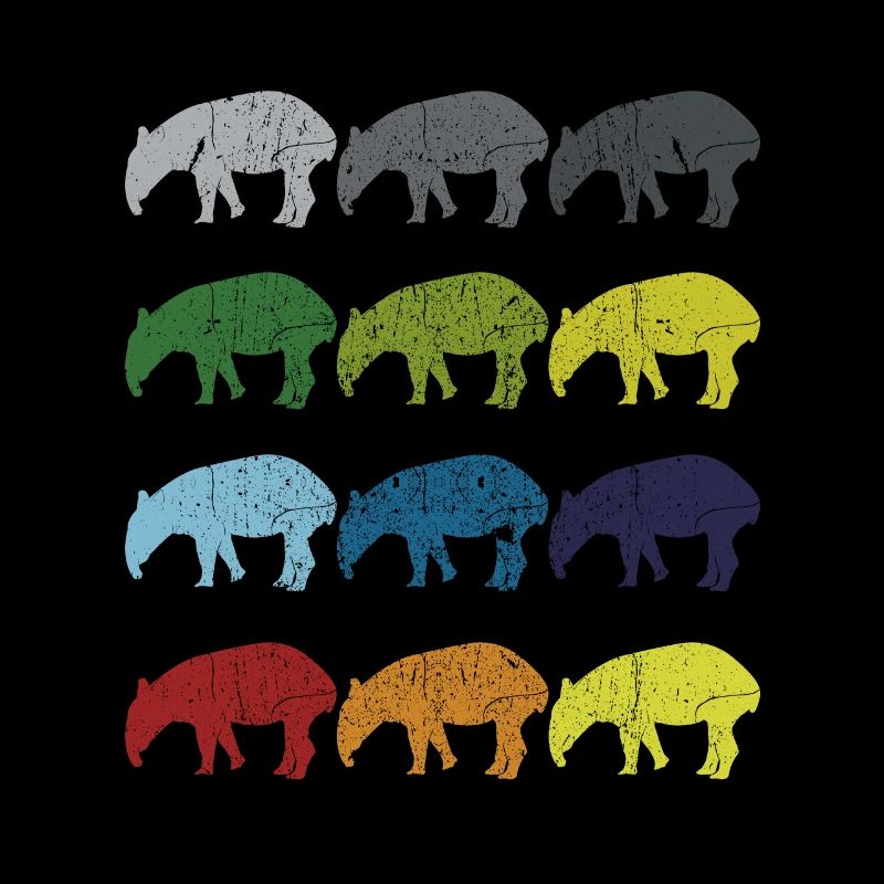 Neon Pop Art Retro Tapir Animal Gift