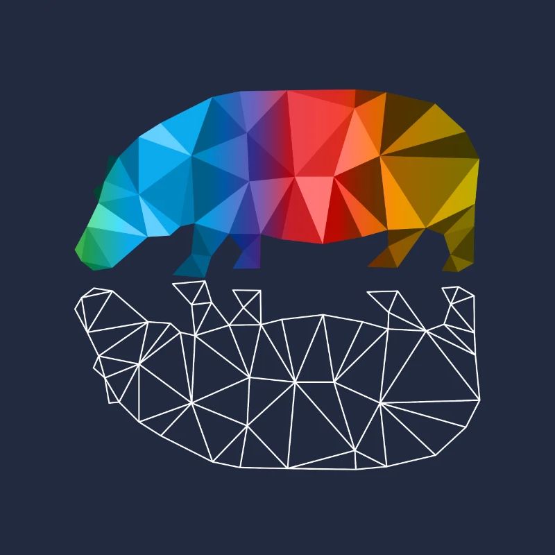 Nilperd Gift Hippo Colorful Artwork Geometry