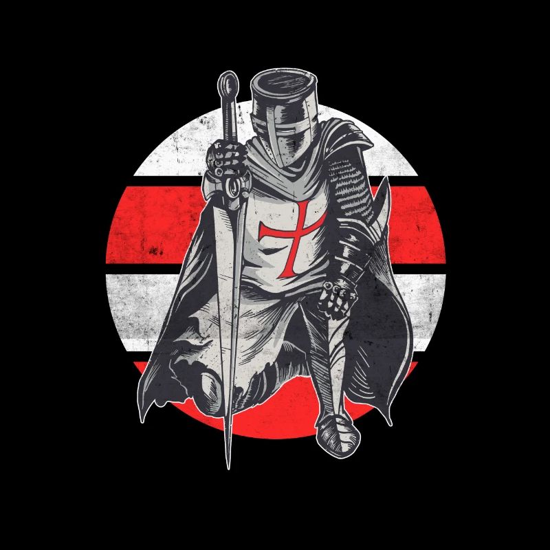 Knight Red White Templer order medieval armor