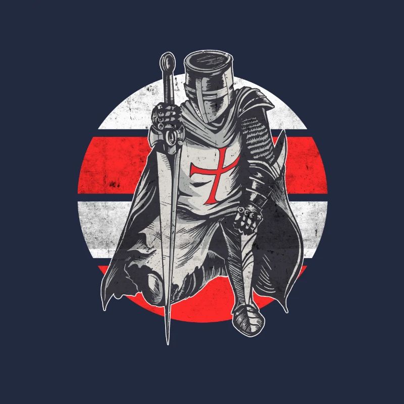 Knight Red White Templer order medieval armor