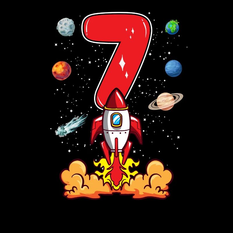 Rocket Astronaut 7 Year 7th Birthday Space