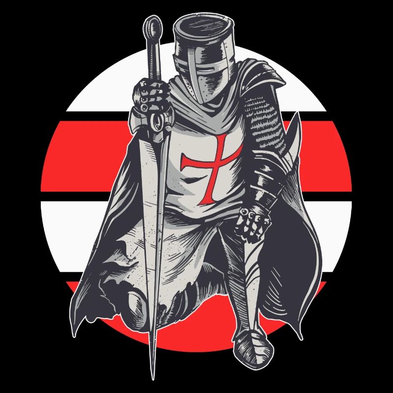 Knight Red White Templer order medieval armor