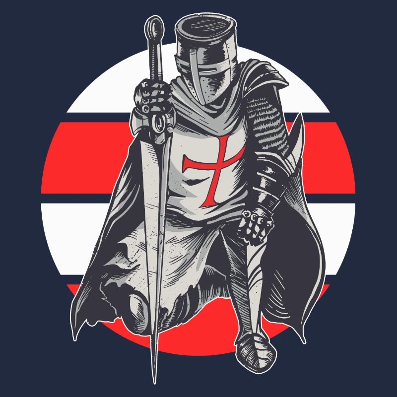 Knight Red White Templer order medieval armor