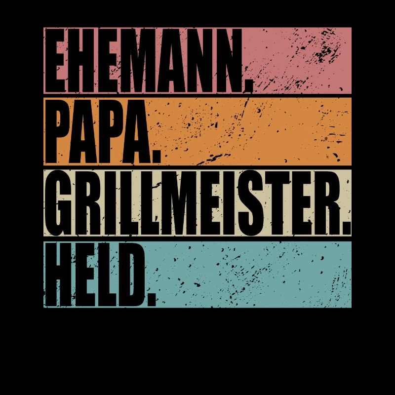 Ehemann Papa Grillmeister Held Vintage Retro Gift