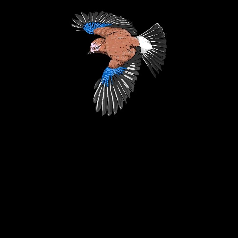 Jay I bird hunter forest motif for