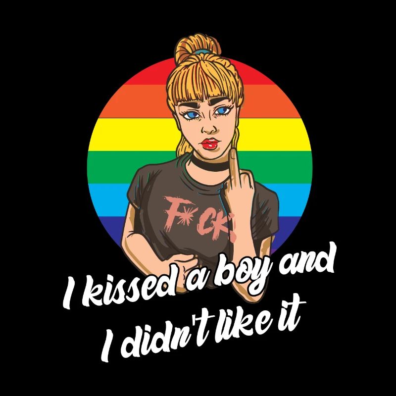 Lesben Motiv mit Spruch lesbisch CSD Regenbogen