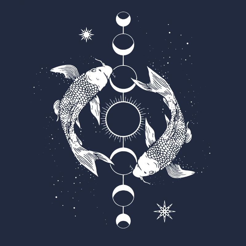 Koi Carp Moon Moon Phase Sun Japanese Fish