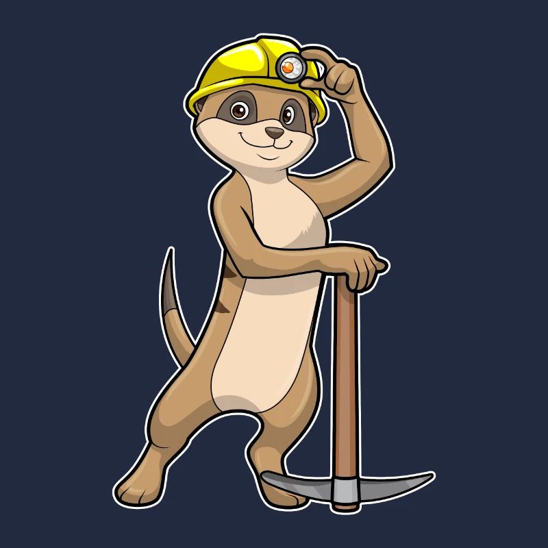 Suricate comme mineur avec pioche