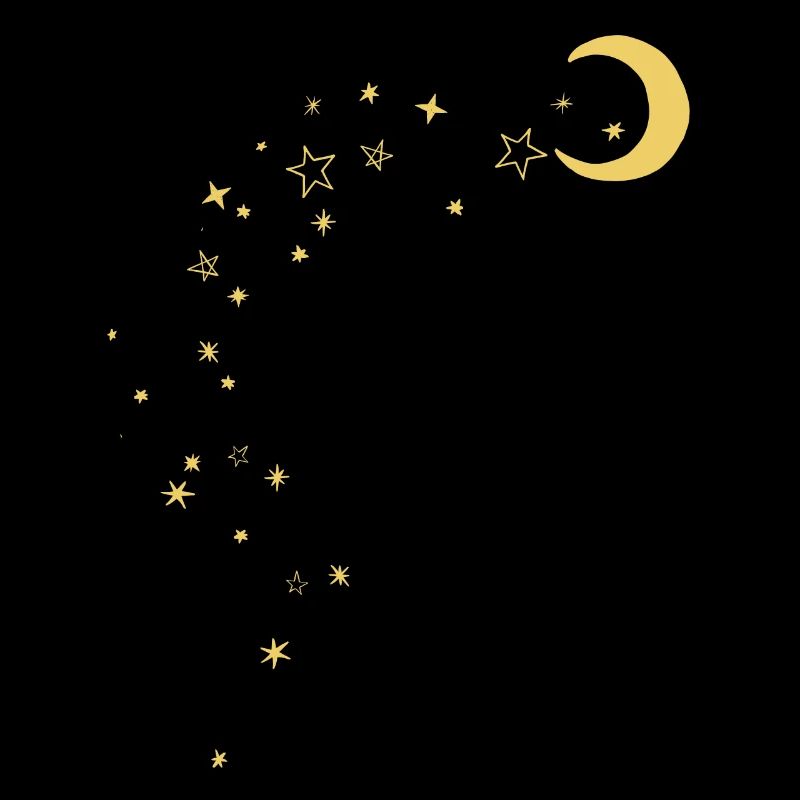 Moon and stars