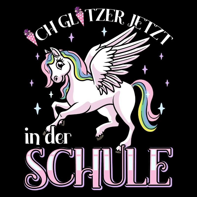 Schulkind Mädchen Einschulung mit Pegasus