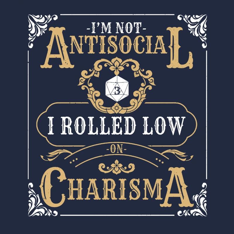 Pas antisocial roulé faible charisme RPG Tabletop