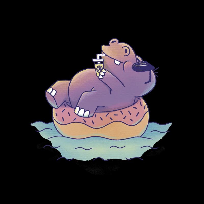 Sommer Hippo Sonne Brille Limonade Pool Donut Meer