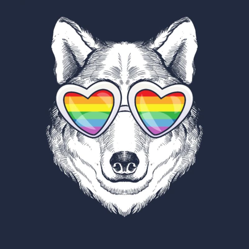 LGBTQ Rainbow Regenbogen Wolf Gay Pride Geschenk