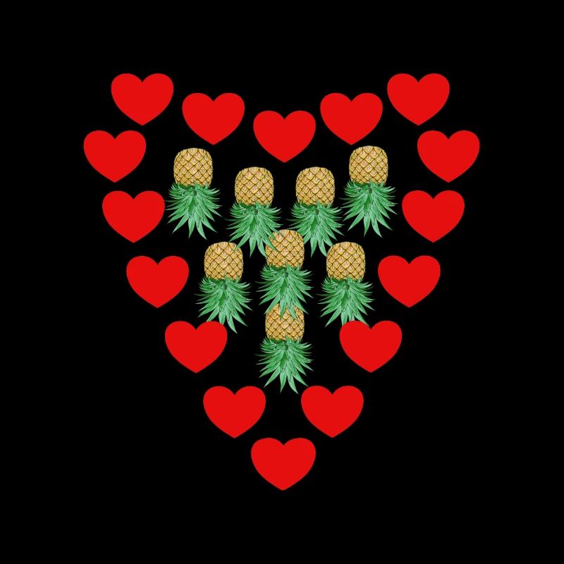 Ananas avec des cœurs pour les échangistes et les couples