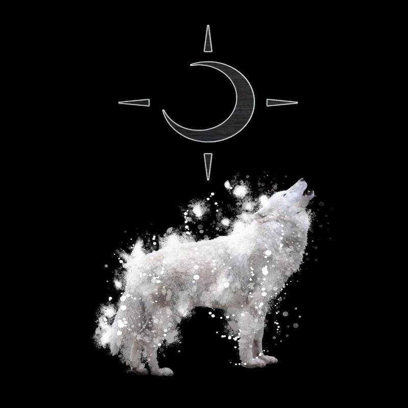 Wolf's Kunst mit Halbmond