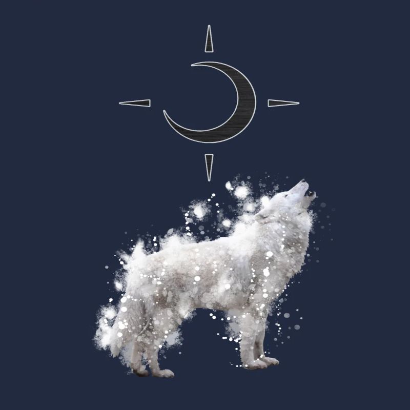 Wolf's Kunst mit Halbmond